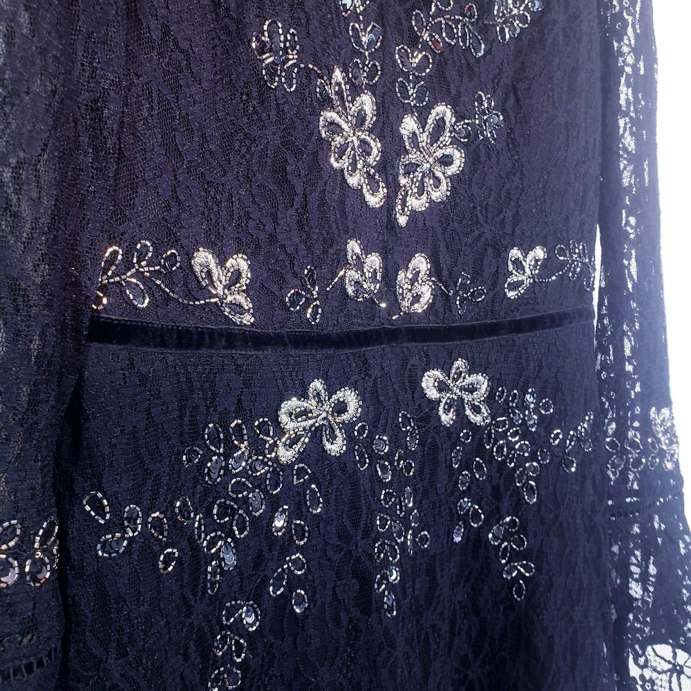 NWT FRENCH CONNECTION Lace Long Sleeve Mini Dress - Picture 8 of 12